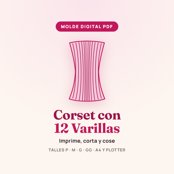 Molde de corset con 12 varillas