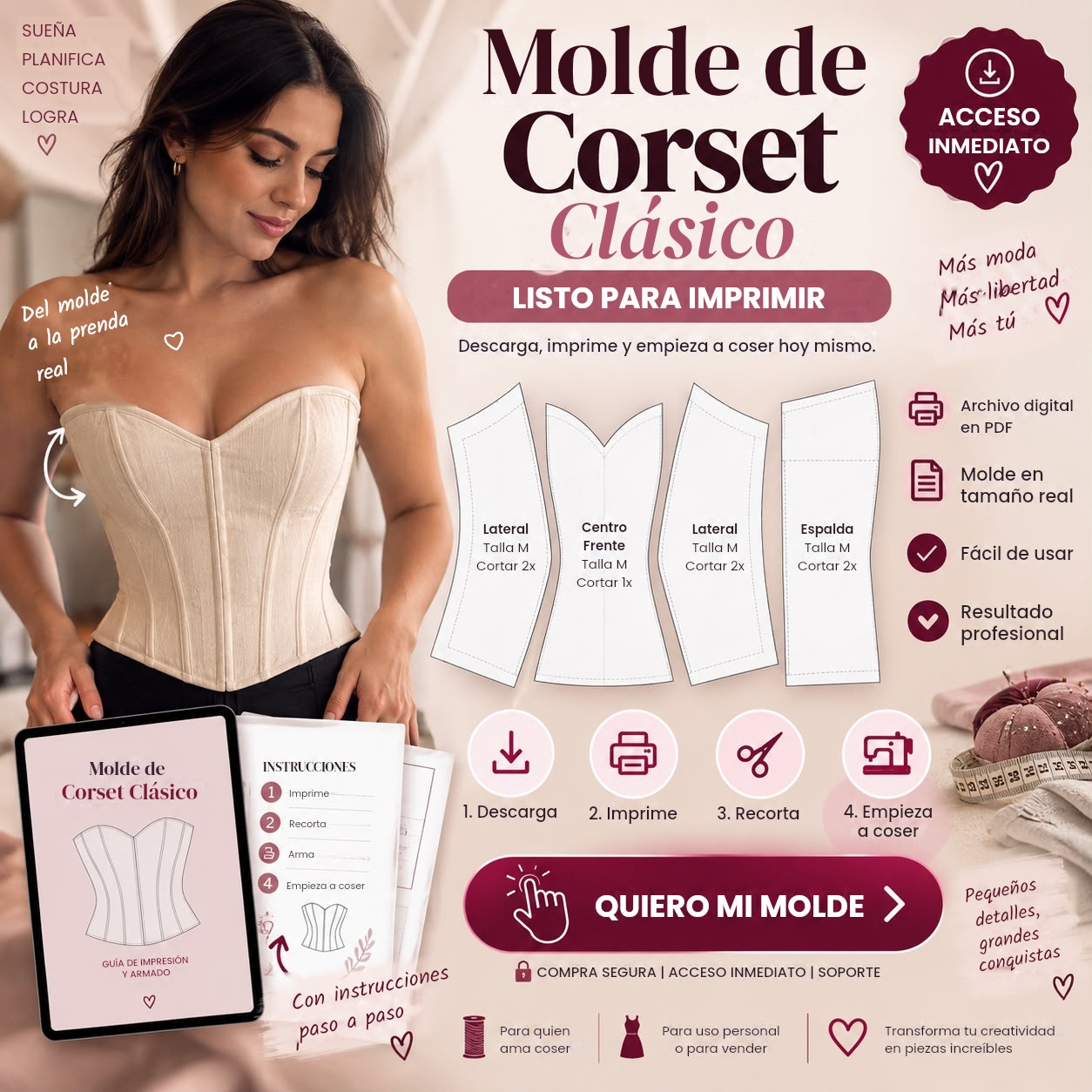 Molde de corset clásico